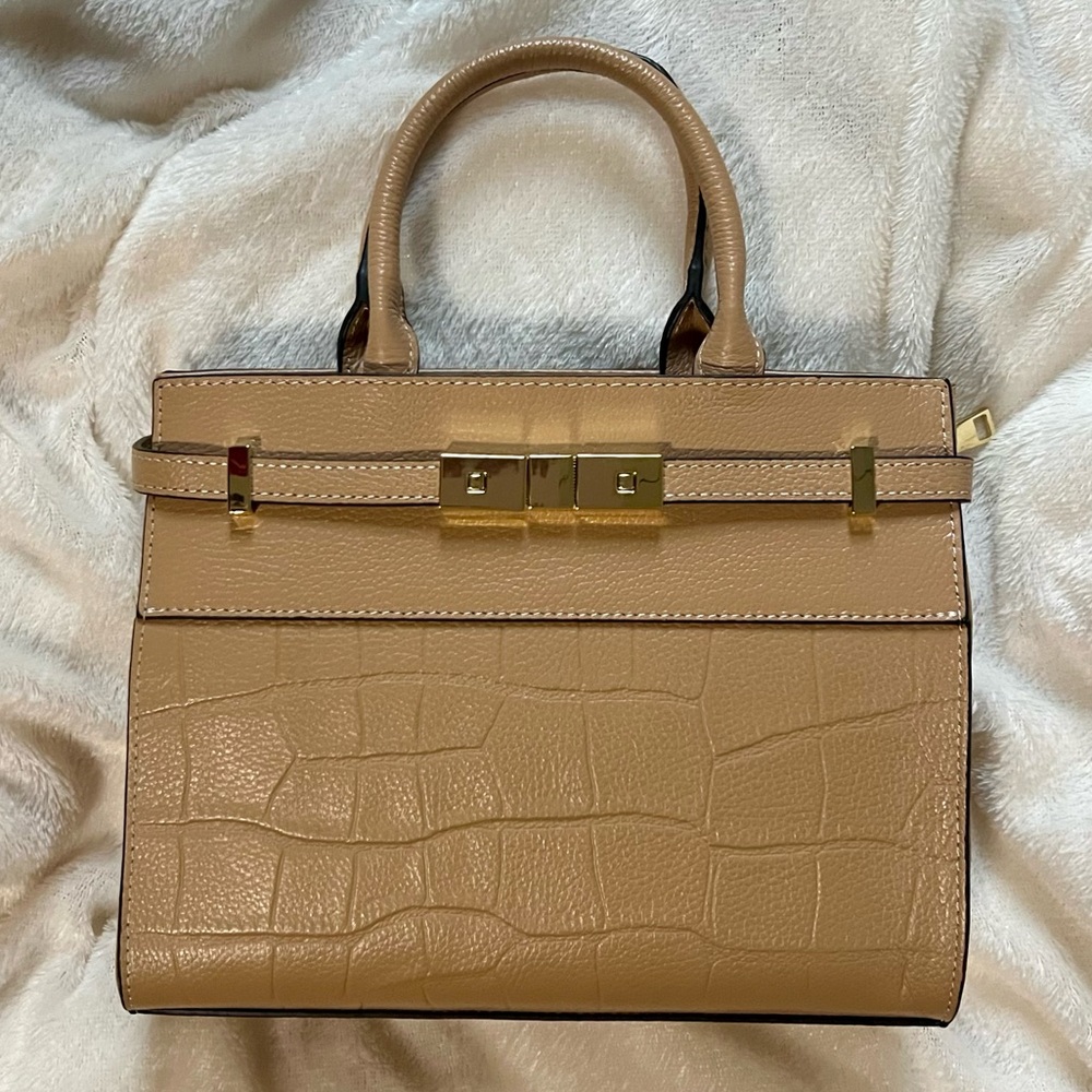 🟪 Textured Pattern Convertible Satchel Bag